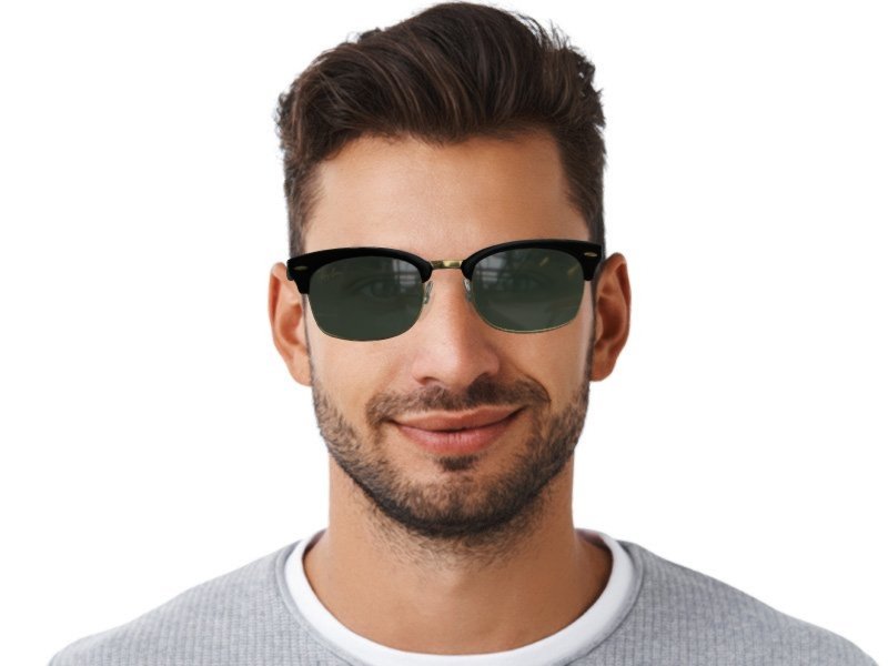 Square clubmaster hot sale glasses