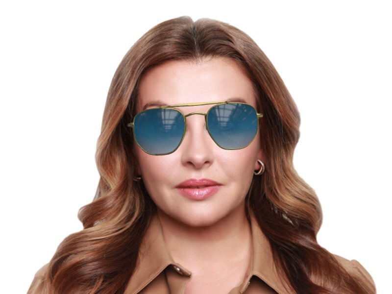 Ray-Ban RB3648 Marshal L (54 - 21) with Blue lenses and Gold