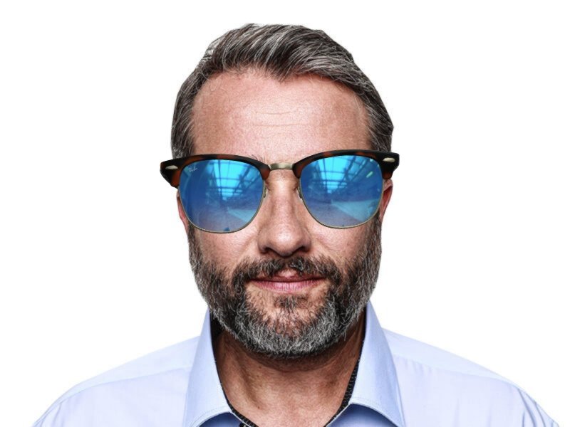Ray ban clubmaster blue sales flash